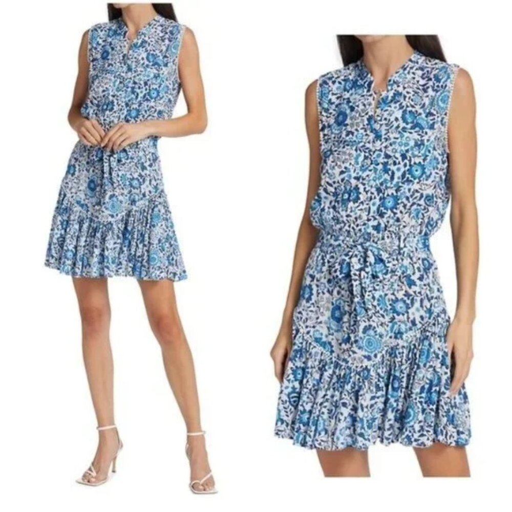 Poupette St.Barth Felicia Blue Celery Mini Dress Size XS